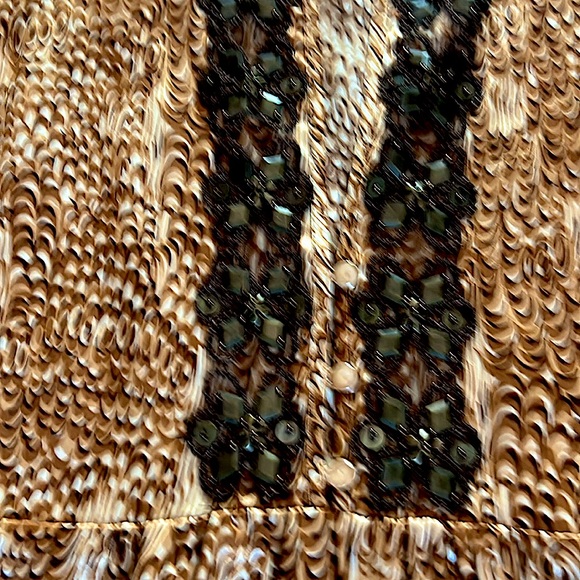 BethBowley Transitionaldress S12.100%silk beading.Cream/Amber.Perfect condition - Picture 3 of 4